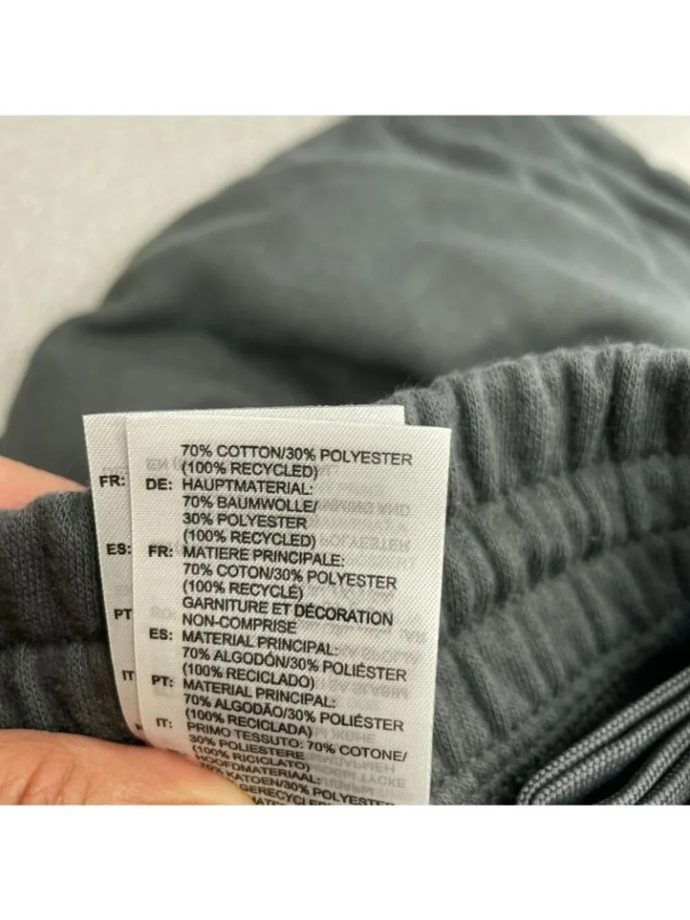 Adidas Men's M Fleece Sweatpants Gray 30% Polyester Elastic Waistband L1543